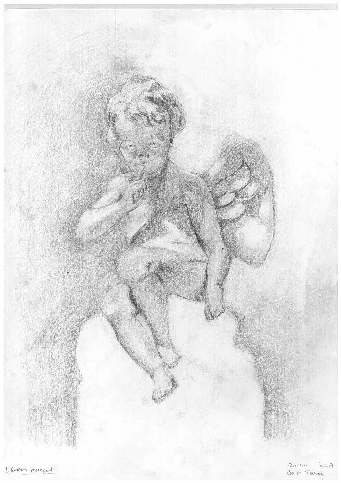 Dessin d'après statue — Quentin Bouet-Étourmy